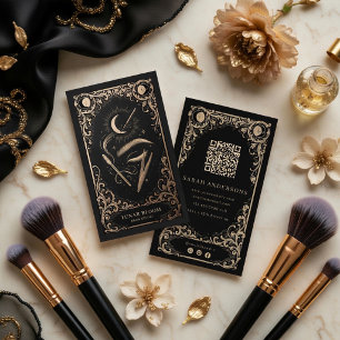 Luxury Makeup Artist Vintage Celestial Business Card