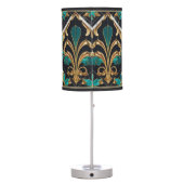 Luxury Malachite Art Deco Floral Marbled Pattern Table Lamp (Back)