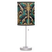 Luxury Malachite Art Deco Floral Marbled Pattern Table Lamp (Left)