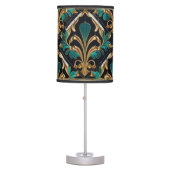 Luxury Malachite Art Deco Floral Marbled Pattern Table Lamp (Front)