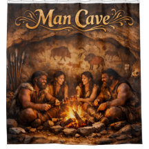 Luxury man cave shower curtain