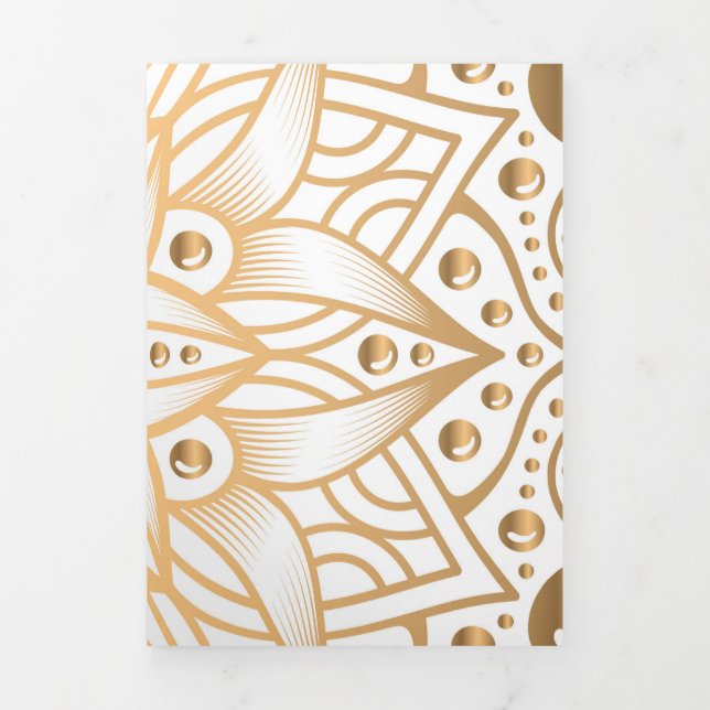 Luxury Mandala 11 Tri-Fold Holiday Card (Cover)
