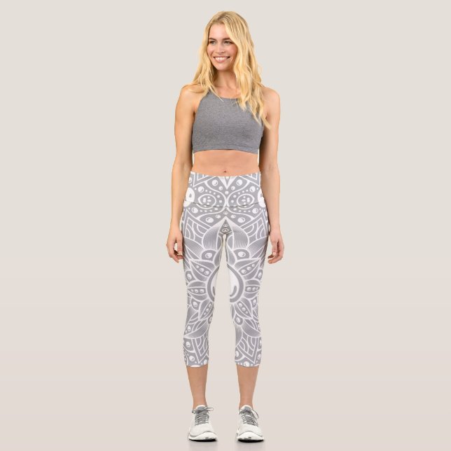Luxury Mandala 14 Capri Leggings (Front)