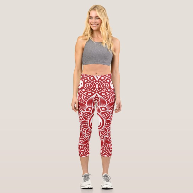 Luxury Mandala 15 Capri Leggings (Front)