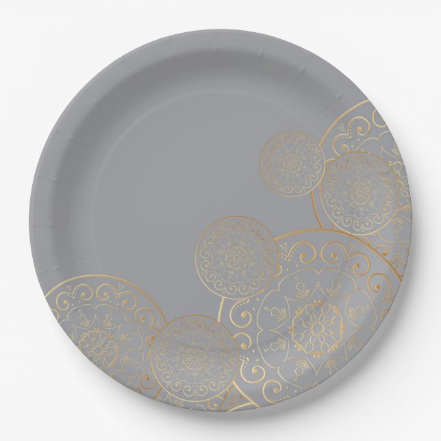 Luxury Mandala 49 Paper Plates (Front)