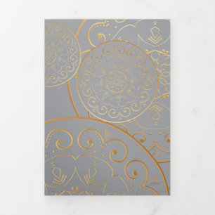 Luxury Mandala 49 Tri-Fold Holiday Card