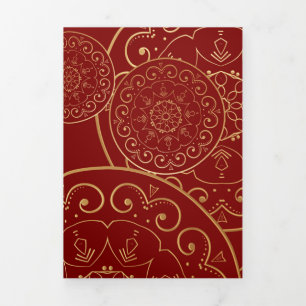 Luxury Mandala 50 Tri-Fold Holiday Card