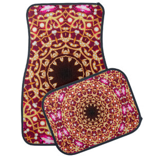 Luxury mandala brooch jewelry seamless pattern car floor mat