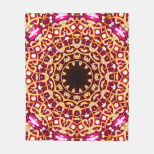 Luxury mandala brooch jewelry seamless pattern fleece blanket