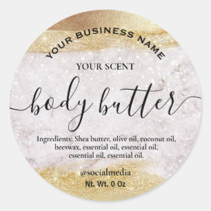Luxury Marble And Gold Body Butter Labels