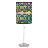 Luxury Marble Art Deco Greek Key Sea Green Gold Table Lamp (Back)