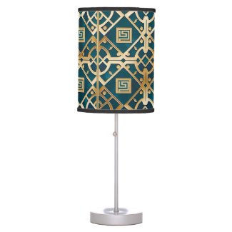 Luxury Marble Art Deco Greek Key Sea Green Gold