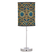Luxury Marble art Deco Royal Blue Gold Greek Key Table Lamp (Back)