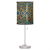 Luxury Marble art Deco Royal Blue Gold Greek Key Table Lamp (Left)