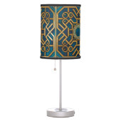 Luxury Marble art Deco Royal Blue Gold Greek Key Table Lamp (Right)