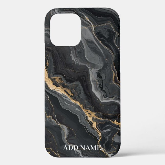 Luxury Marble Design Case – Add Your Name (Back)