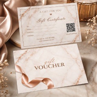 Luxury Marble Gift Certificate | Rose Gold Beauty