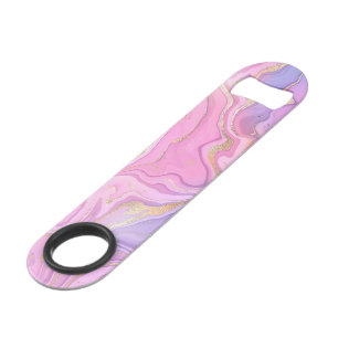 Luxury Marble Glitter Pink Purple Gold Bar Key