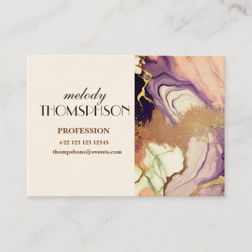  Luxury Marble Glitter Pink Purple Gold Business Card