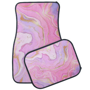 Luxury Marble Glitter Pink Purple Gold Car Floor Mat