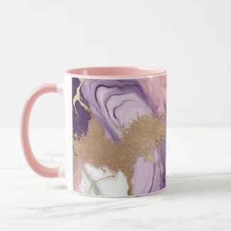  Luxury Marble Glitter Pink Purple Gold