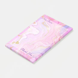 Luxury Marble Glitter Pink Purple Gold Post-it Notes