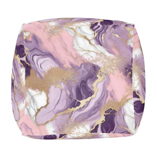  Luxury Marble Glitter Pink Purple Gold Pouf