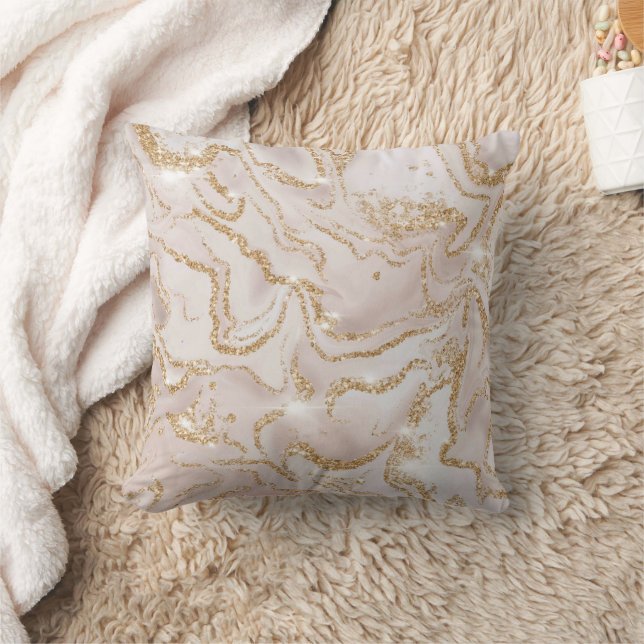 Luxury Marble Glitter Throw Pillow (Blanket)