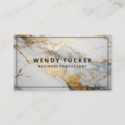 Luxury Marble Gold White Background Business Card