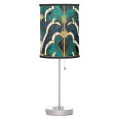 Luxury Marble Mosaic Art Deco Blue Gold & Teal Table Lamp (Left)