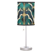 Luxury Marble Mosaic Art Deco Blue Gold & Teal Table Lamp (Right)