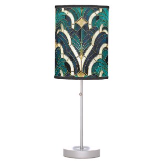 Luxury Marble Mosaic Art Deco Blue Gold & Teal