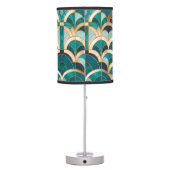 Luxury Marble Mosaic Art Deco Turquoise Blue Gold Table Lamp (Back)