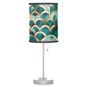 Luxury Marble Mosaic Art Deco Turquoise Blue Gold Table Lamp (Left)