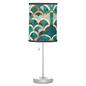 Luxury Marble Mosaic Art Deco Turquoise Blue Gold Table Lamp (Right)
