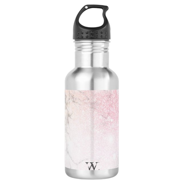 Luxury Marble Personalized Stainless Steel Water Bottle (Front)