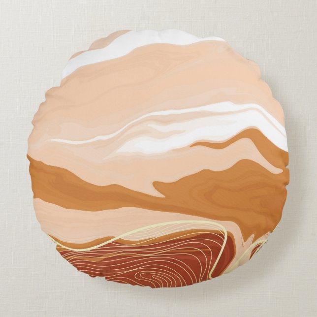 Luxury marble texture background design. Liquid ma Round Pillow (Front)