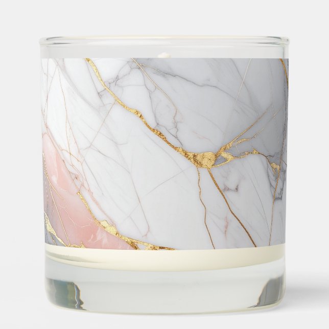 Luxury Marble Wedding Candle – Elegant Gold & Pink (Front)