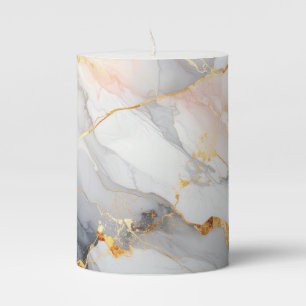 Luxury Marble Wedding Candle – Elegant Gold & Pink