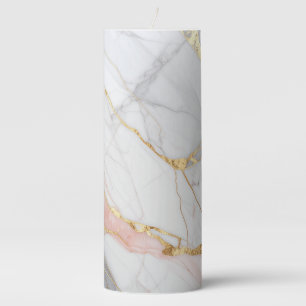 Luxury Marble Wedding Candle – Elegant Gold & Pink
