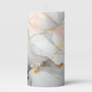 Luxury Marble Wedding Candle – Elegant Gold & Pink