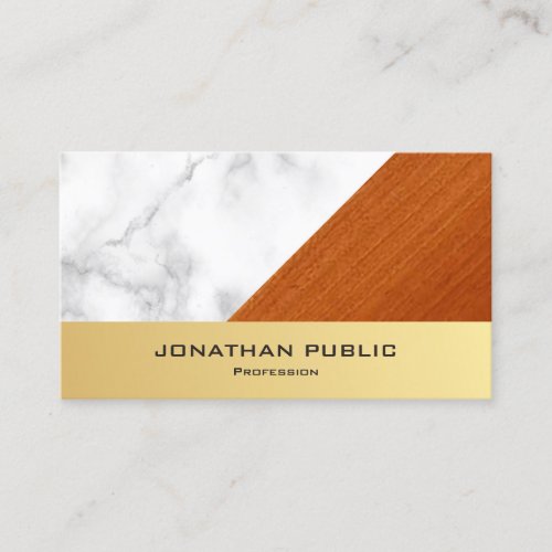 Luxury Marble Wood Gold Elegant Professional Business Card