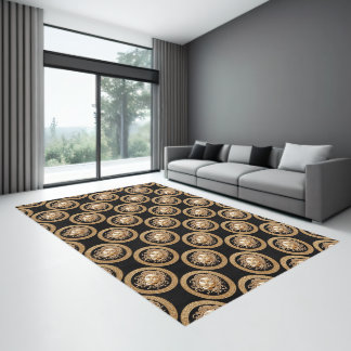 Luxury Medusa Gold Medallion Rug