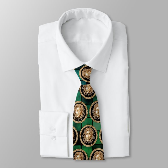 Luxury Medusa Medallion GOLD Neck Tie (Tied)