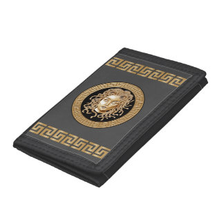 Luxury Medusa Medallion Trifold Wallet