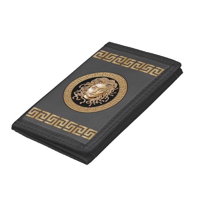 Luxury Medusa Medallion Trifold Wallet (Bottom)