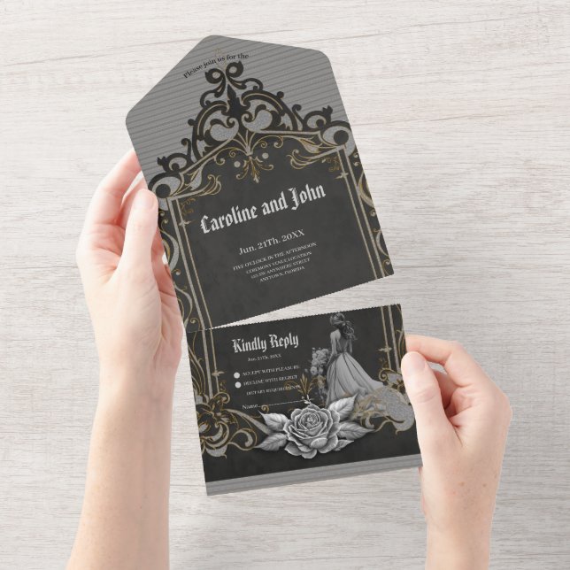 Luxury meets romance all in one invitation (Tearaway)