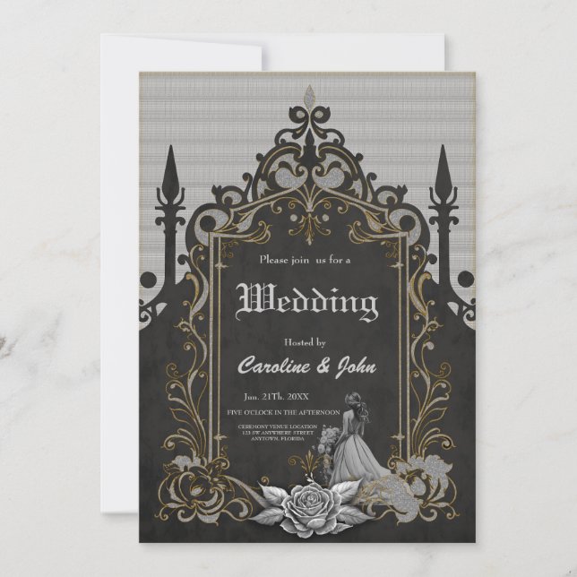 Luxury meets romance.  invitation (Front)