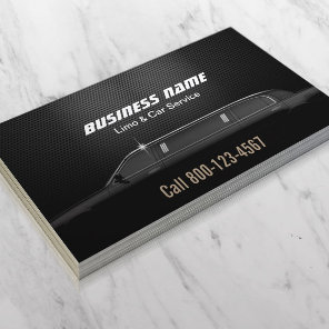Luxury Metal Background Limo & Car Service Business Card