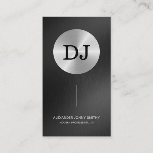 Luxury Metal Faux Monogram DJ Business Card